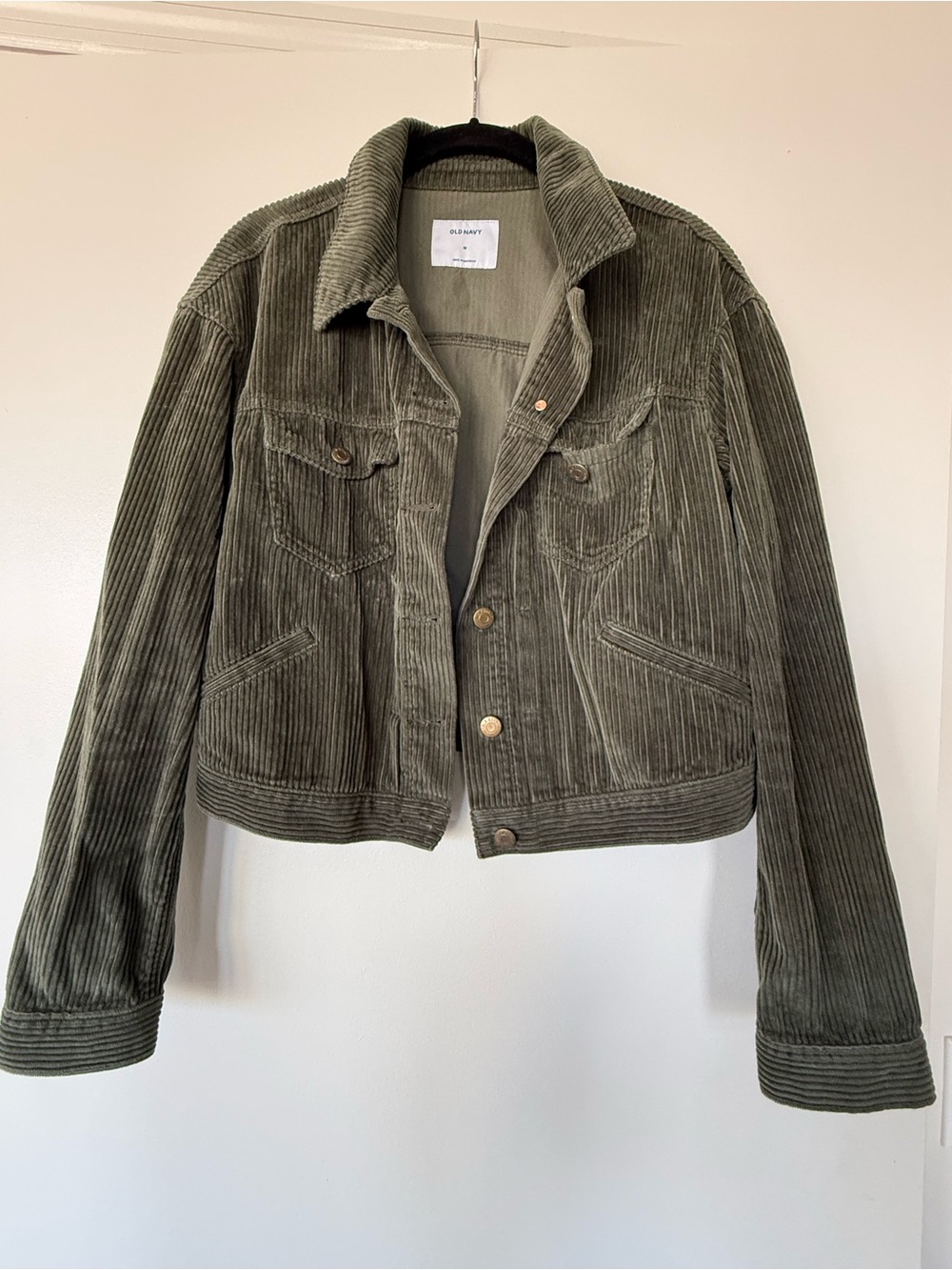 Old Navy Olive Corduroy Trucker Jacket